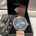 Akribos Xxiv Mens Watch Ak916 With Box Blue Dial Brown Band