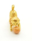 Vtg Estee Lauder Solid Perfume Compact 2000 Cat Kitten Playing Ball Of Yarn