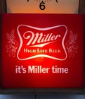 Vintage 1980 Miller High Life Lighted Beer Wall Clock Sign 01-13271 Working