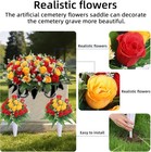 3 Sets Cemetery Flowers For Grave headstone Flower Saddle grave Memorial Flowers