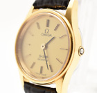    near Mint   vintage Omega Deville Women s Wrist Watch Swiss Made Gold Dial 20mm
