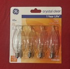 Ge 40 Watt Crystal Clear Bent Tip Ca-type Light Bulbs W candelabra Base-32 Bulbs