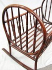 Antique Wood Spindle Rocking Baby Cradle 38  Long X 21  Wide  84165 