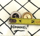 Chanel Vintage Black With White Pearl Button 23mm  set Of 2 