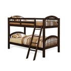 Twin Over Twin Bunk Bed Solid Wood W  26 Slats Converts To 2 Beds