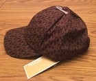 Michael Kors Women s Mk Logo Monogram Strap Back Baseball Cap Hat - Brown Nwt