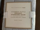 New Set Of 2 Pottery Barn Teen Chambray Ruffle Organic Standard Shams