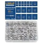  600pcs 15 Sizes Pop Rivets Assortment Kit aluminum Rivets  600 set Silver Set