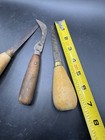 Antique Cobbler Leather Working Tool Lot Vintage Shoemaker Pegging Awl Lip Knife