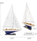 Wooden Sailboat 19    Model Ship Decor Yacht Enterprise Replica Nautical Gift