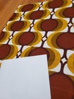 Awesome Rare Vintage Mid Century Retro 70s Sienna Brn Odd Grn Circle Fabric 