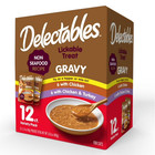 4 Pack Hartz Delectables Gravy Lickable Wet Cat Treats Variety Pack  12 Count