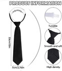Skinny Black Tie  Adjustable Necktie For Girls boys  Pre Tied