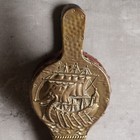Vintage Embossed Copper  Wood And Leather Bellows