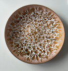 Mcm  Abstract Modern Copper Enamel Shallow Bowl Godfrey Coppercraft 10 75  White
