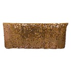 21 Ft Gold Big Payette Sequin Satin Dual Layered Table Skirt Party Decorations