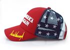 Trump Signature 2024 Maga Hat Make America Great Again Cap Flag Red Trucker Mesh