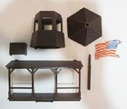 Marx Fort Apache Playset Vintage Tin Litho Cavalry Supply Building   Accessories