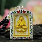 Genuine Square Lotus Phra Pidta Thai Amulet Buddha Necklace For Wealth