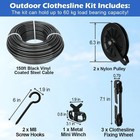 Outdoor Clothesline Kit 150ft Pvc Coated Galvanized Clothes Line Pulley Kit