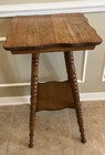 Antique Victorian Solid Oak Wood Lamp Parlor Table