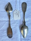 2 Antique American Coin Silver Teaspoons Isaac Reed 1830-1840