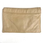 Vintage 80s Tan Leather Lambskin Envelope Clutch Bow Detail Usa Coquette Retro