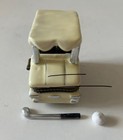Golf Cart Hinged Ceramic Ring Trinket Box W golf Club   Ball Trinket