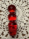 Vintage Glass Cruet Bottle Stopper  2 Ball Style Red 3   1 4 