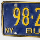 New York Bus License Plate     free         Vtg Antique 1970 s Ny Tag 98 249