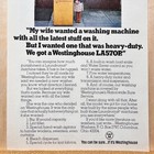 1974 Westinghouse Washing Machine My Wife Wanted Vintage Print Ad Home Advert