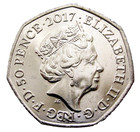 Great Britain 2017 50 Pence  Peter Rabbit  Beatrix Potter Tales Series  Unc