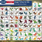 Charlent 148 Sheets Dinosaur And Dragon Temporary Tattoos For Kids Green