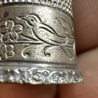 Antique Sterling Birds Floral Flower Etched Design Sewing Thimble Simon Bros