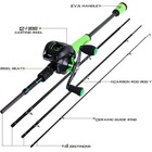 High Carbon 4 Pc Fishing Pole Fishing Reel -2 1m 6 89ft Casting Rod With Case