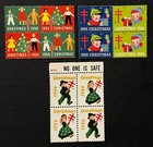 Travelstamps  Us Christmas Seals - 1954  1955  1956 - 3 Mnh Og Blocks Of 4