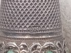 Special Antique Sterling Silver   Turquoise Thimble   75  Tall X 5 8 