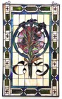 Floral Design Tiffany Style Stained Glass Window Panel Suncatcher Victorian