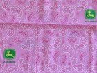 John Deere Cotton Bandana   Classic Deer Logo Green Pink 21  X 21  - New
