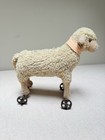 Reproduction Vintage Antique Early 1900s Mohair Wool Lamb Pull Toy Super Nice