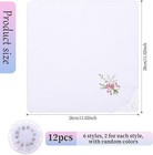 Vintage Floral Lace Handkerchiefs 12pc Cotton Embroidery Wedding Gift Hankie Set