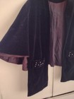 Vtg Black Velvet Shoulder Cape 40s 50s 60s Pockets Whimsigoth Short Capelet 