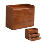 Vintage Wooden Desk Organizer With 4 Drawers     Small Wood Desktop Storage