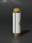 Vintage Possibly Evans Gold Tone Guilloche Enamel Lipstick Holder Case