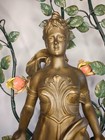 Antique 1920 s French Art Nouveau Lamp Figural Woman Spelter Signed Tairo 33 