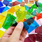 2 2lb Mixed Color Transparent Irregular Stained Glass Scraps For Crafts New
