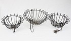 Set Of 3 Vintage Victorian Style Scrolled Metal Wire Hanging Planter Basket