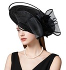 Vintage Women s Church Derby Fascinator Hat - 20s 50s Linen   Feather Tea Party