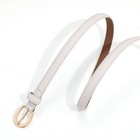 Leather Belts For Women Skinny Thin Waist Belts For M  Fit Waist 30 -34  White