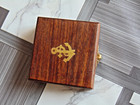 Brass Pocket Watch 2  With Wooden Box   Nickel Finish